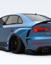 Audi RS3 S3 A3 8V/8V.5 2014 2015 2016 2017 2018 2019 2020 with Aftermarket Parts - Widebody Rear Quarter Panel Flares Carbon Fiber / FRP from SPECTER PLUS